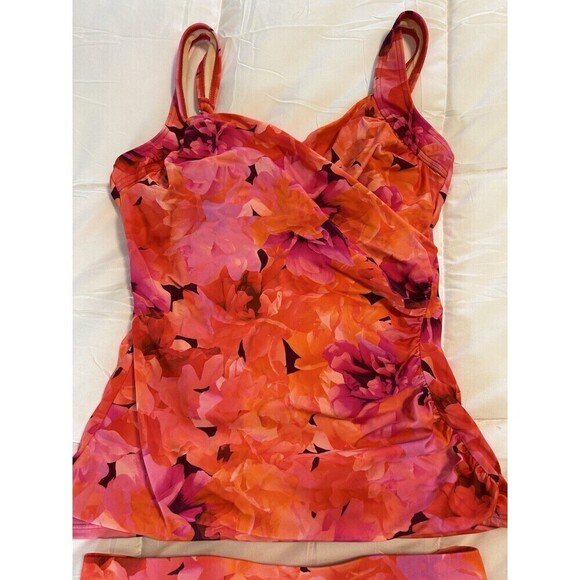 MIRACLESUIT x TALBOTS SANIBEL BLENDED FLORAL TANKINI Light Control Size 8 - Picture 5 of 15